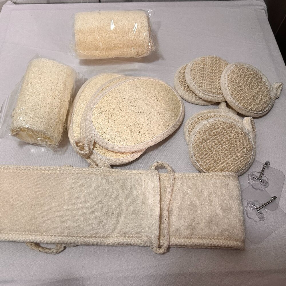 Natural Shower Loofah Eco-Friendly Egyptian Sponge 11Packs - Picture 3 of 15